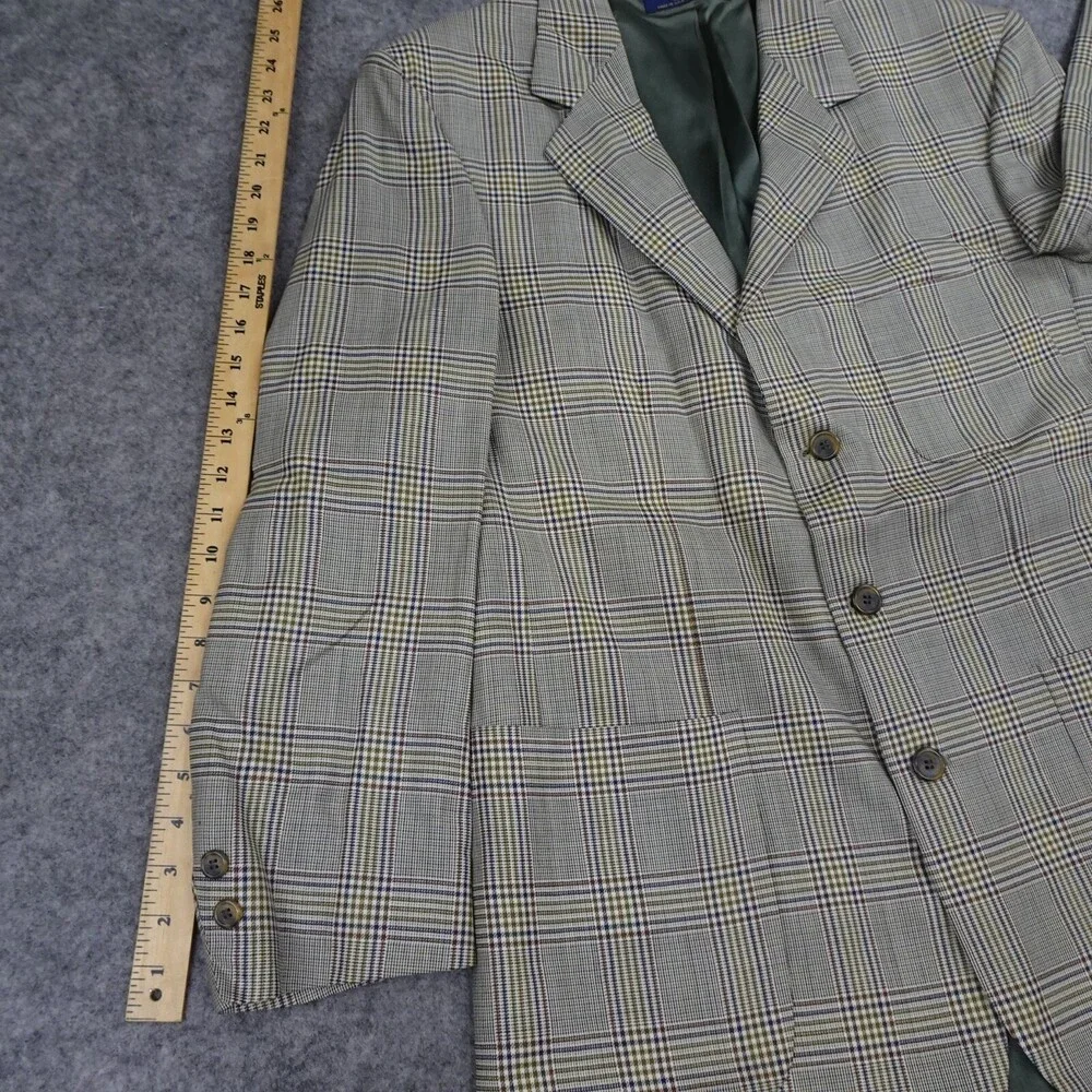 Brooks Brother Sports Jacket Mens 41R Brown Wool Coat Blazer Plaid